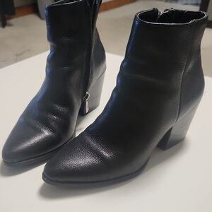 Sun + Stone Black Leather Ankle Boots